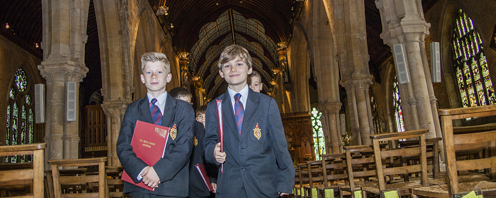 Boys in St Wulfram's Church